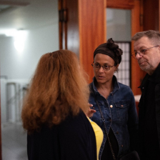 Milan Šteindler (herec, režisér, scénárista, humorista a pedagog), Lilly Ahou Král (z týmu Evy Pavlové) a ředitelka projektu "Okna do světa" Zuzana Dražilová 